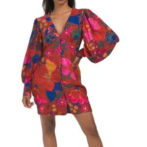 Farm Rio SNAKE GARDEN MINI DRESS